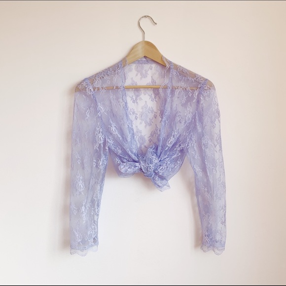 sheer purple lace cardi